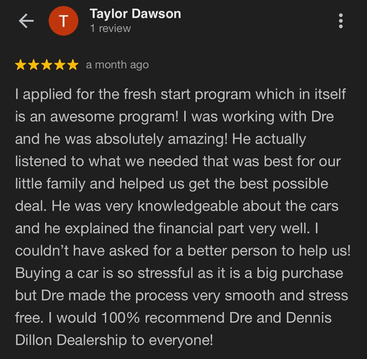 Taylor's Customer Testimonial
